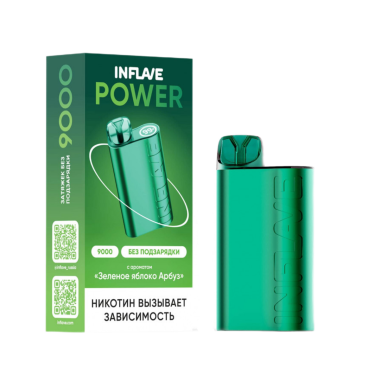 INFLAVE POWER 9000 Зеленое яблоко арбуз INFLAVE POWER 9000 Зеленое яблоко арбуз